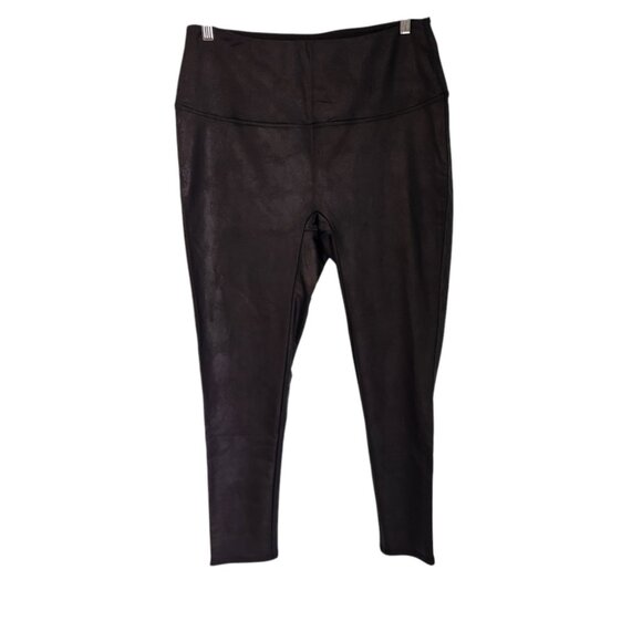 DG2 Diane Gilman Faux Leather Leggings Shiny Coated Black Womens XL NEW‎ NWOT - Picture 1 of 13